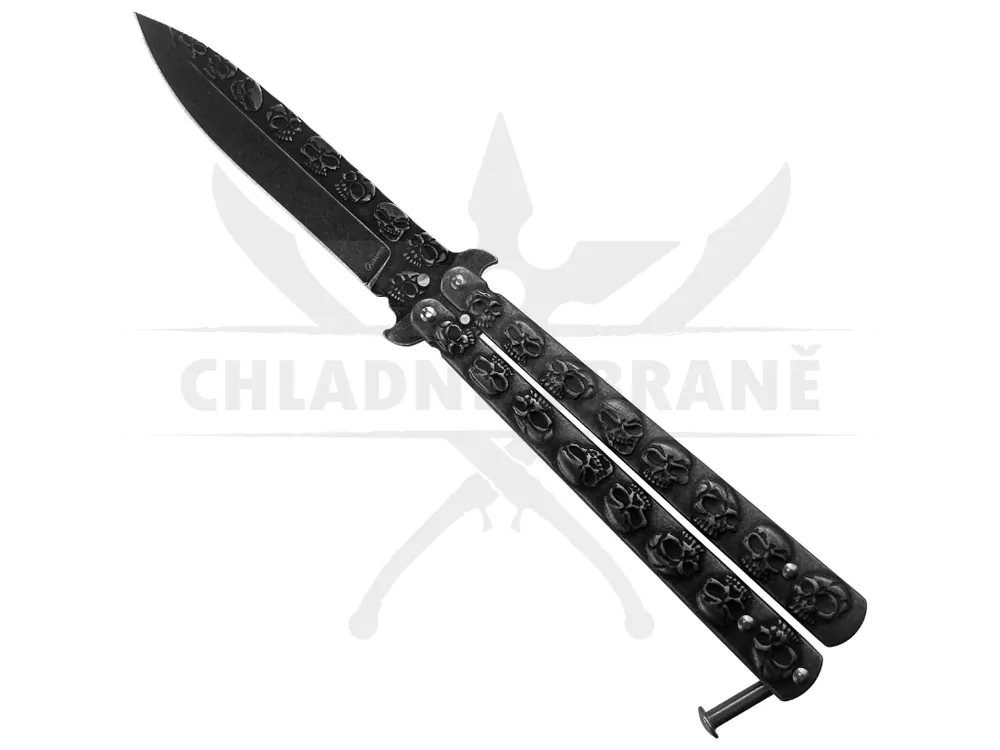 Cenově Výhodný Ostrý balisong "SKULLERFLY"