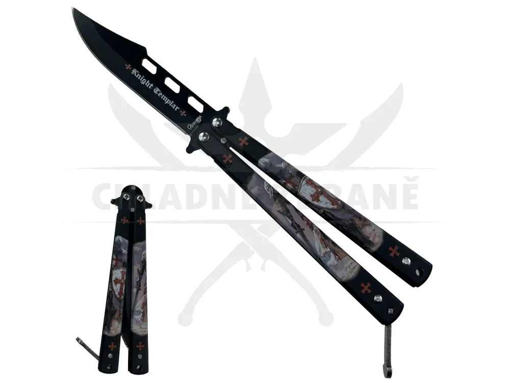 Ostrý balisong "TEMPLAR FLIP BLACK" Nová Kolekce