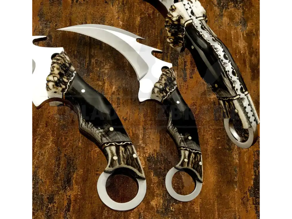 Ostrý karambit "VENDETTA VORTEX" s koženým pouzdrem Vysoce Kvalitní