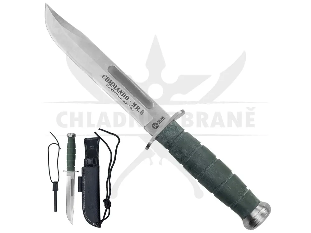 Pevný armádní nůž "COMMANDO-MR.6" s pouzdrem a křesadlem Koupit Online