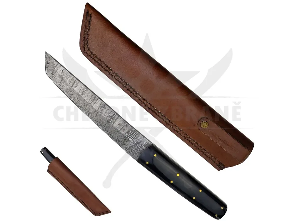 Nejlepší Cena Pevný damaškový nůž "LAYERED TANTO" s pouzdrem