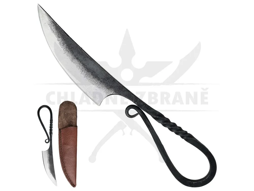 Pevný keltský nůž "FORGED CELTIC" s koženým pouzdrem Ověřený