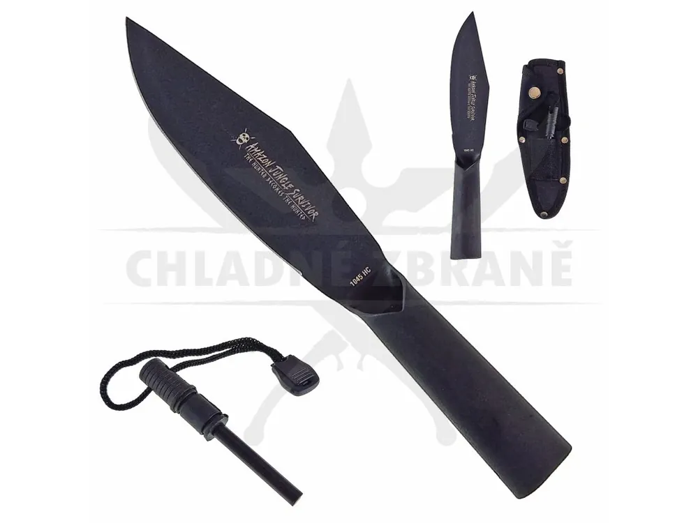 Pevný nůž "KNIFE OR SPEAR" s křesadlem Nakupujte Hned