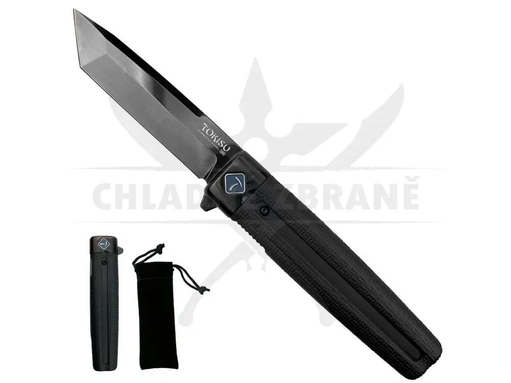 Poloautomatický luxusní nůž "HAGAMI BLACK" s klipem Aktuální