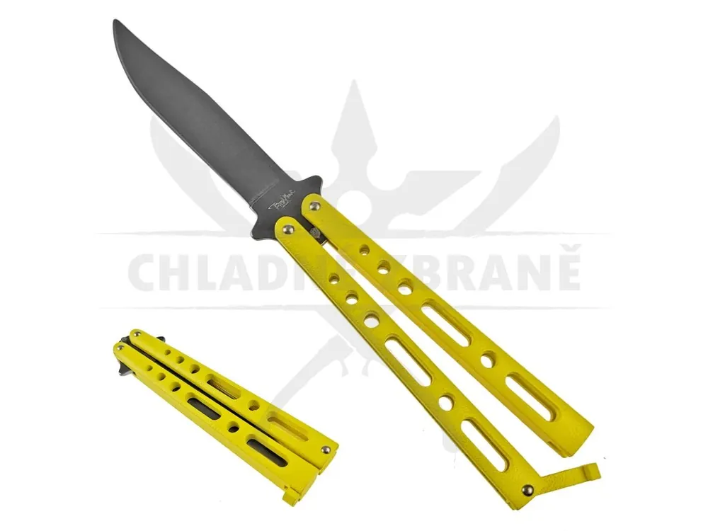 Nízká Cena Profesionální balisong "BENCHMARK YELLOW STONEWASH" žlutý