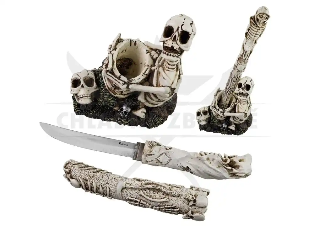 Pryskyřicová soška "BONEYARD SKELETON" se zdobným tantem Akční Nabídka