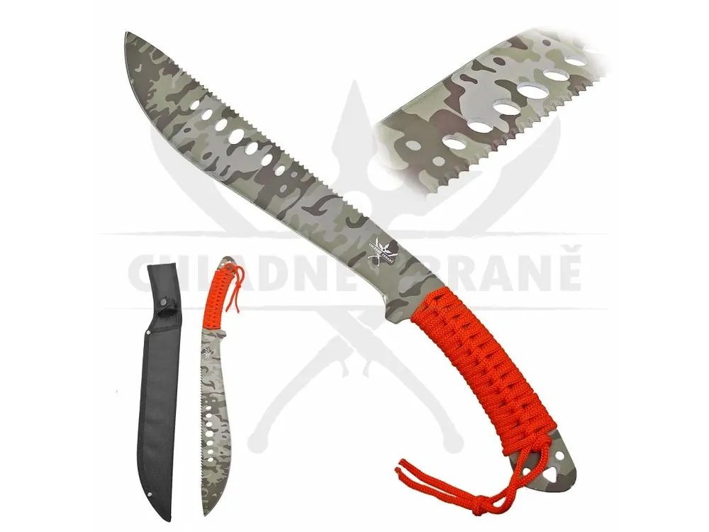 Top Prodej Příruční maskáčová mačeta / nůž "CAMO ONE" s pilkou a pouzdrem