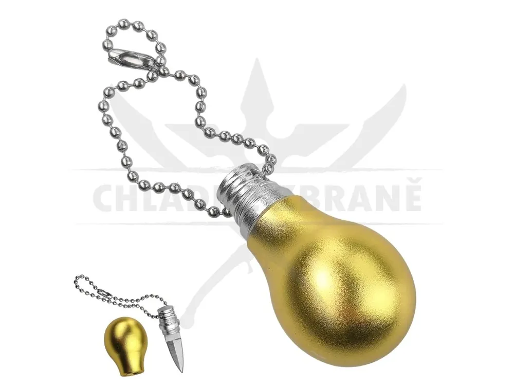 Zlevněný Přívěsek na klíče "LIGHT BULB" se skrytým mini nožem