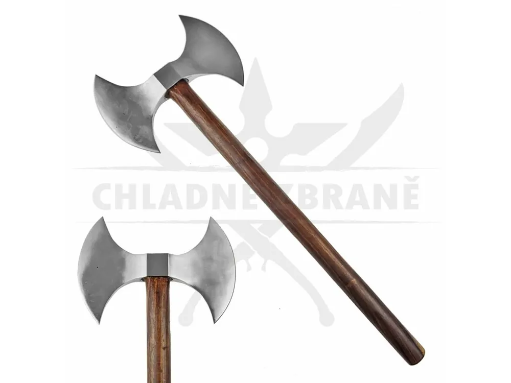Půlměsícová obousečná sekera "FOR THE NORTH!" kovaná! Koupit Online