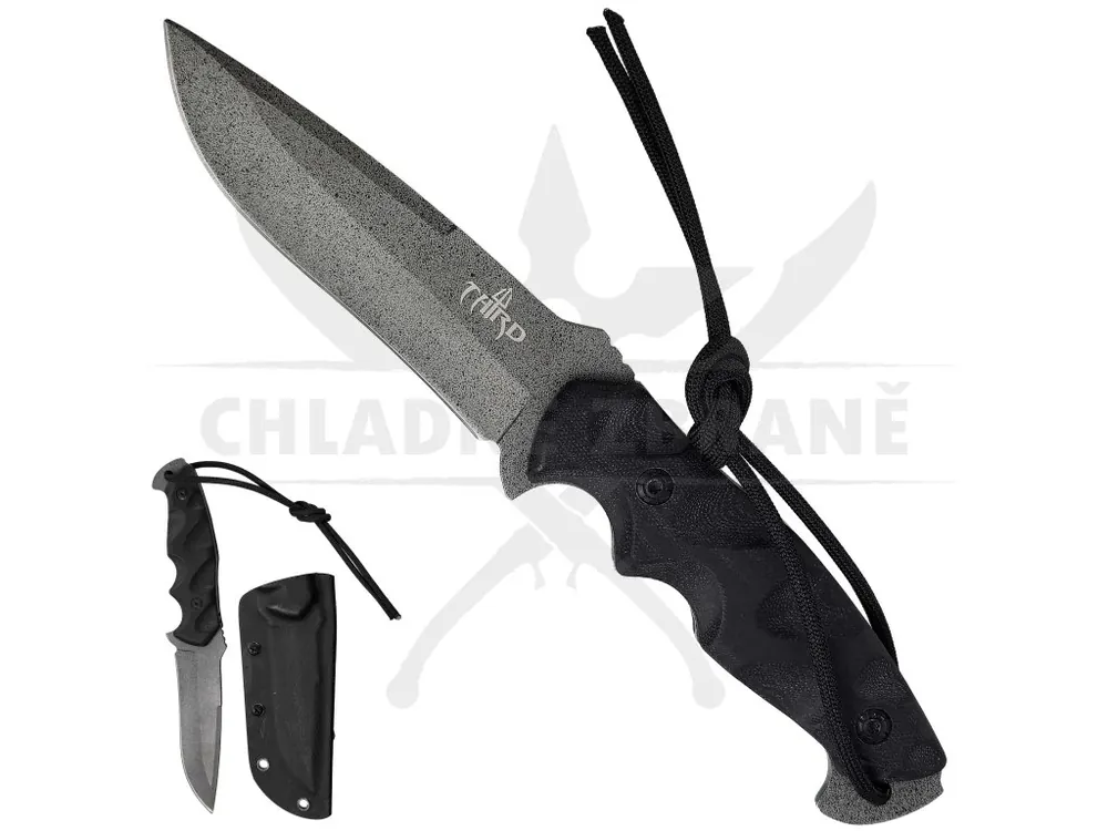 Kup Teď Taktický pevný nůž "BLACK TACTICAL" s kydexovým pouzdrem