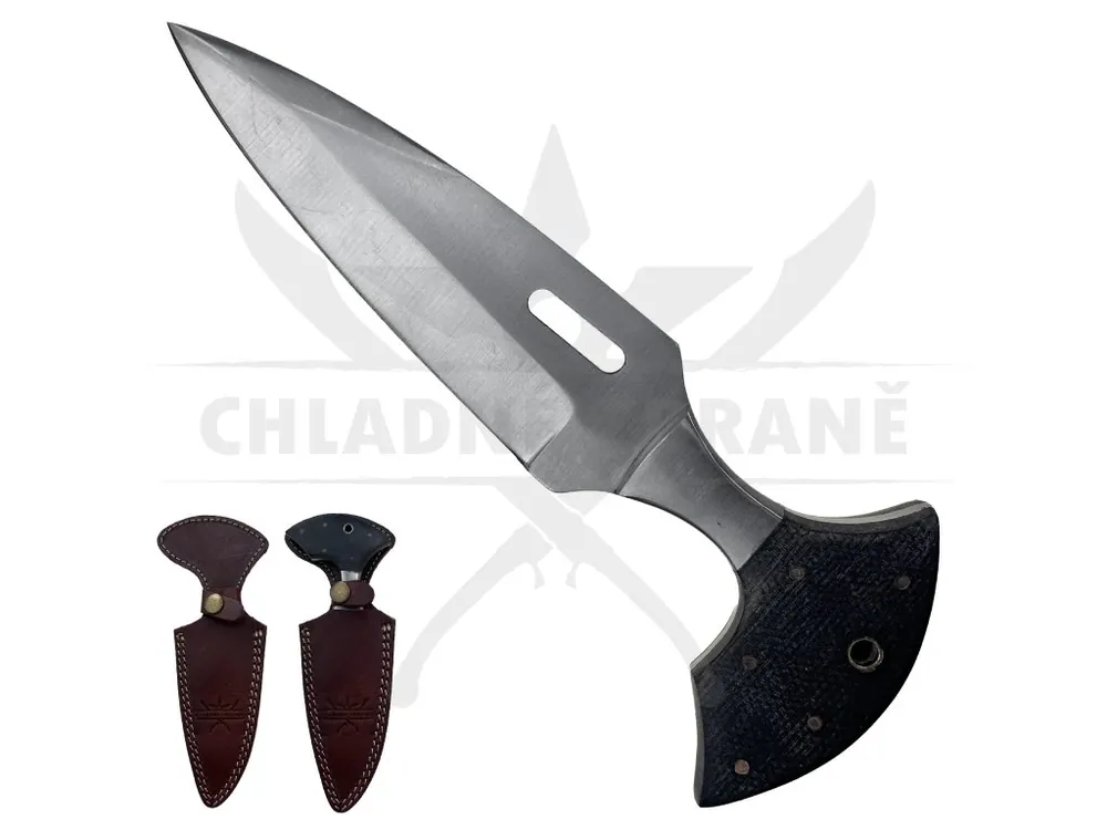 Horká Nabídka Tlačná dýka "RAVEN CLAW" s koženým pouzdrem