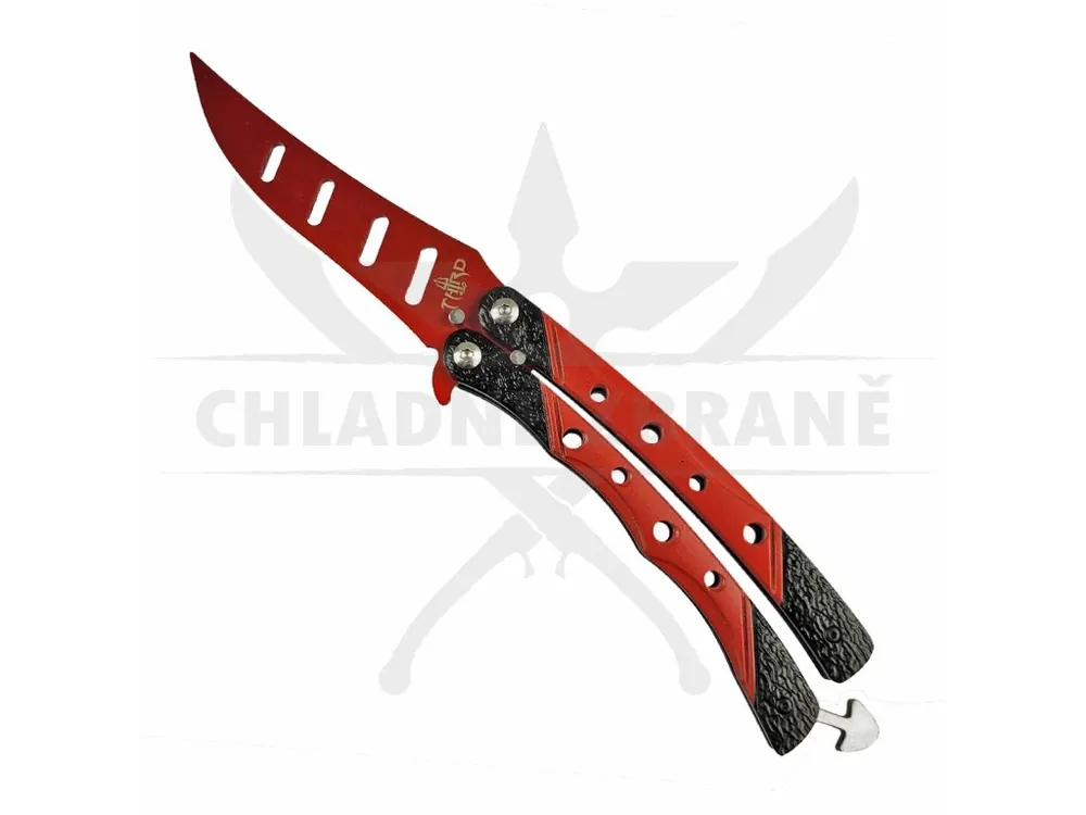 Tréninkový Balisong "RED RAPTOR CLAW" Ihned K Objednání