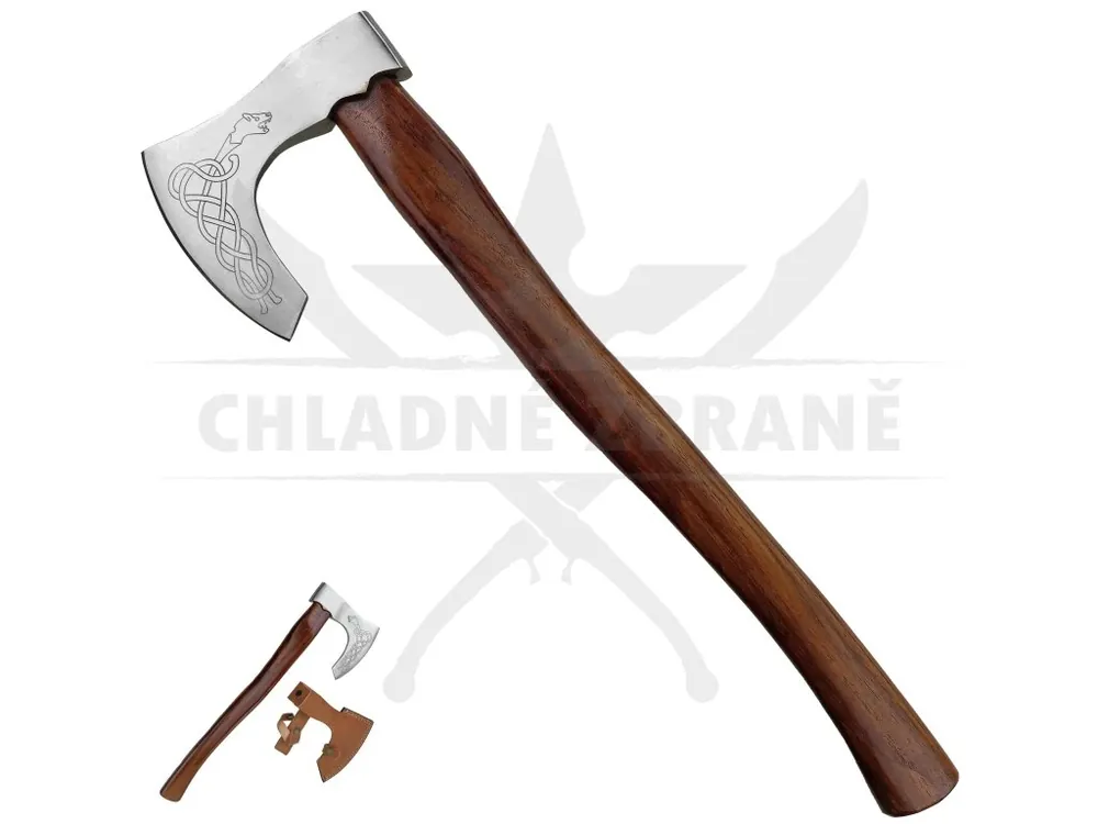 Tovární Cena Vikingská jednoruční sekyra "DARK DREKI" s pouzdrem