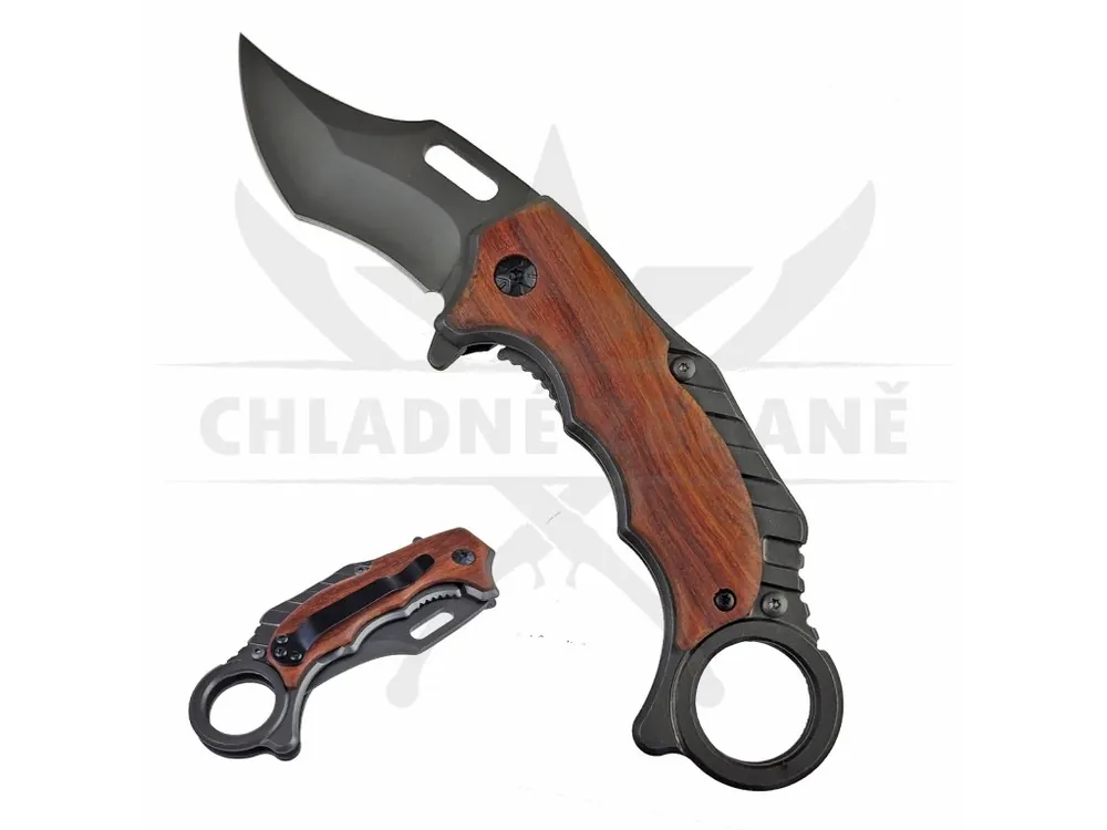 Vyhazovací kapesní karambit "DIE WOODIES" Sezónní Sleva