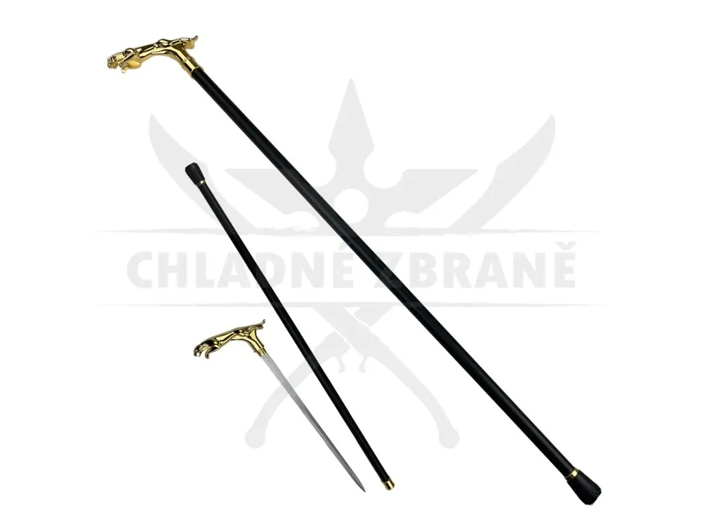 Bezpečná Platba Vycházková hůl s čepelí "GOLDEN COUGAR"