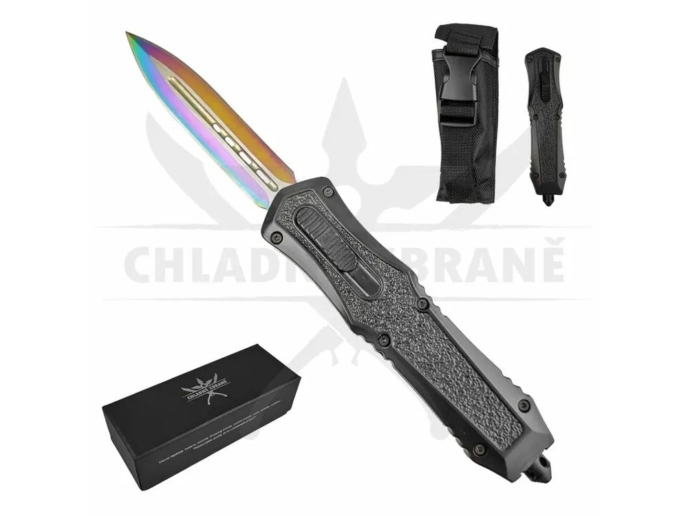 Novinka Vystřelovací OTF nůž "SPECIAL FORCES - RAINBOW BLADE" s pouzdrem