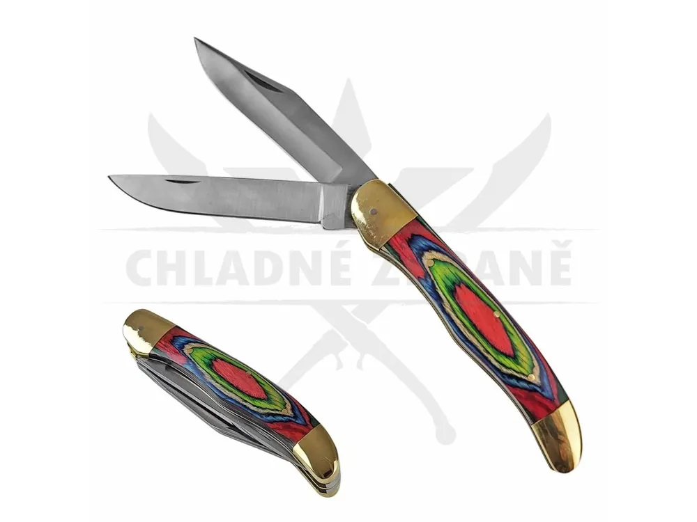 Zavírací nůž se 2 čepelemi "TWO BLADES IN ONE PIECE" Autentický