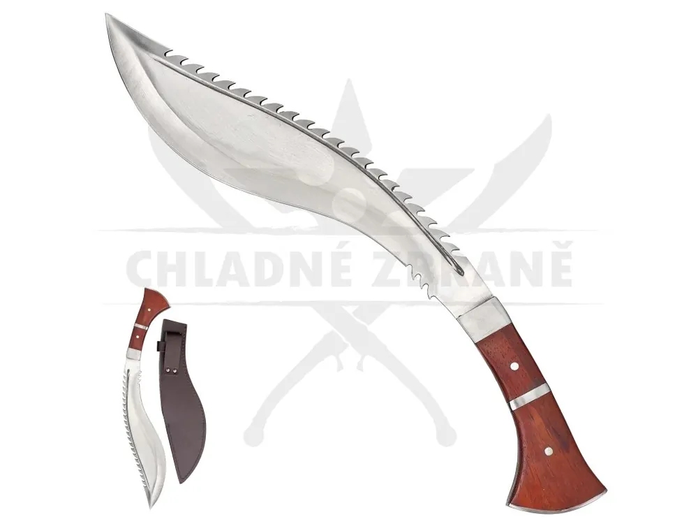 Masivní tradiční kukri "KUKRI SILVER SHARK" s pouzdrem Dokud Zásoby Vydrží