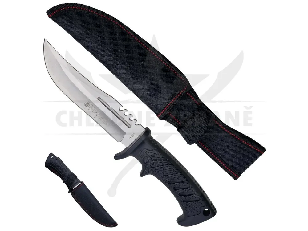 Pevný nůž "ERGONOMIC BLACK" s pouzdrem Akční Nabídka