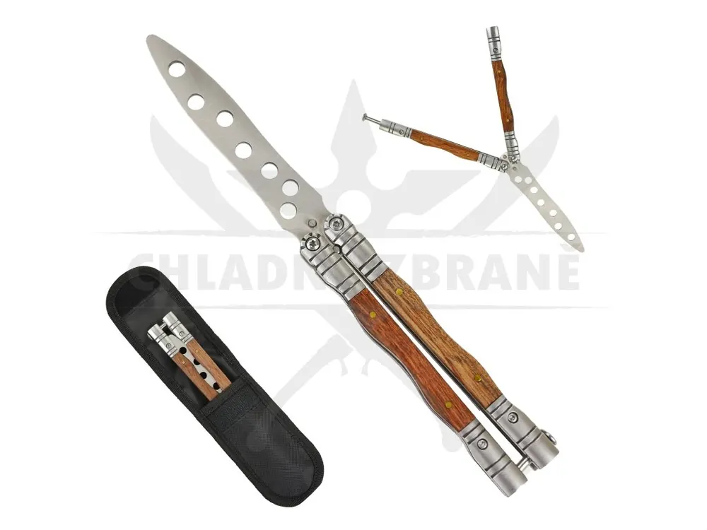 Expresní Doručení Prémiový tréninkový balisong "WOOD-PRO" s pouzdrem