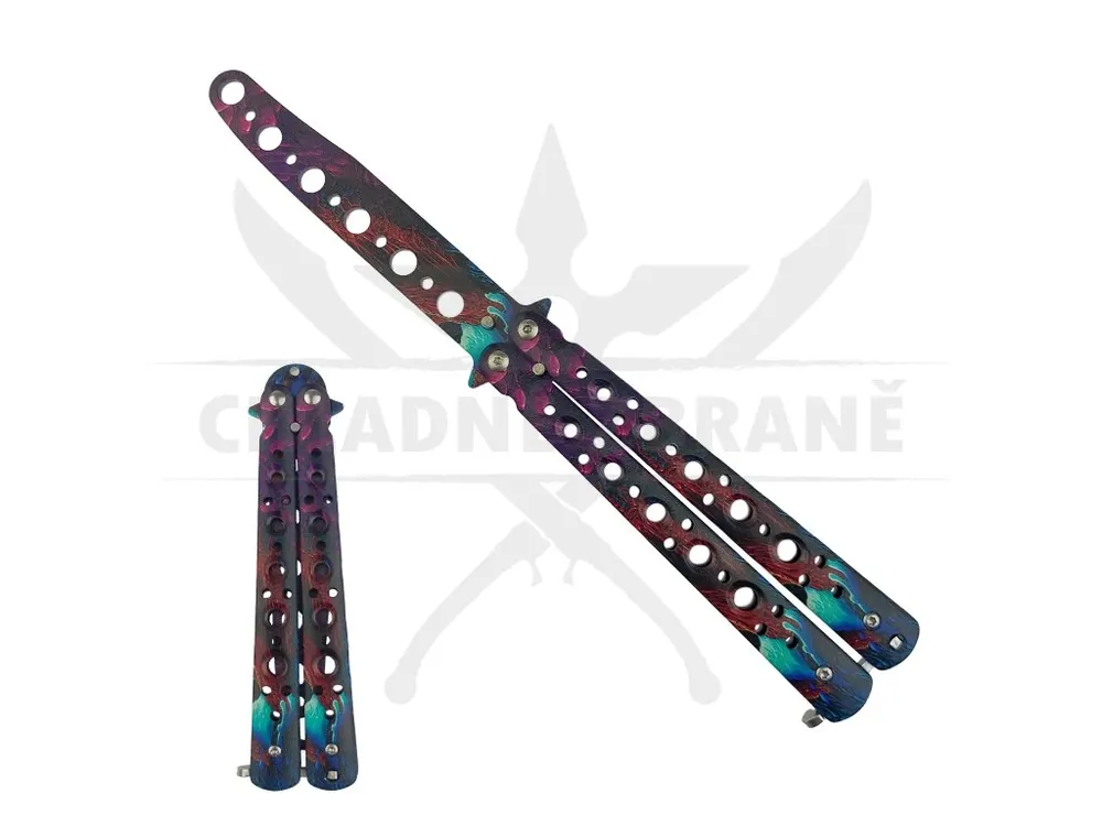 Pouze Dnes Tréninkový balisong ‘‘CORAL BUTTERFLY‘‘