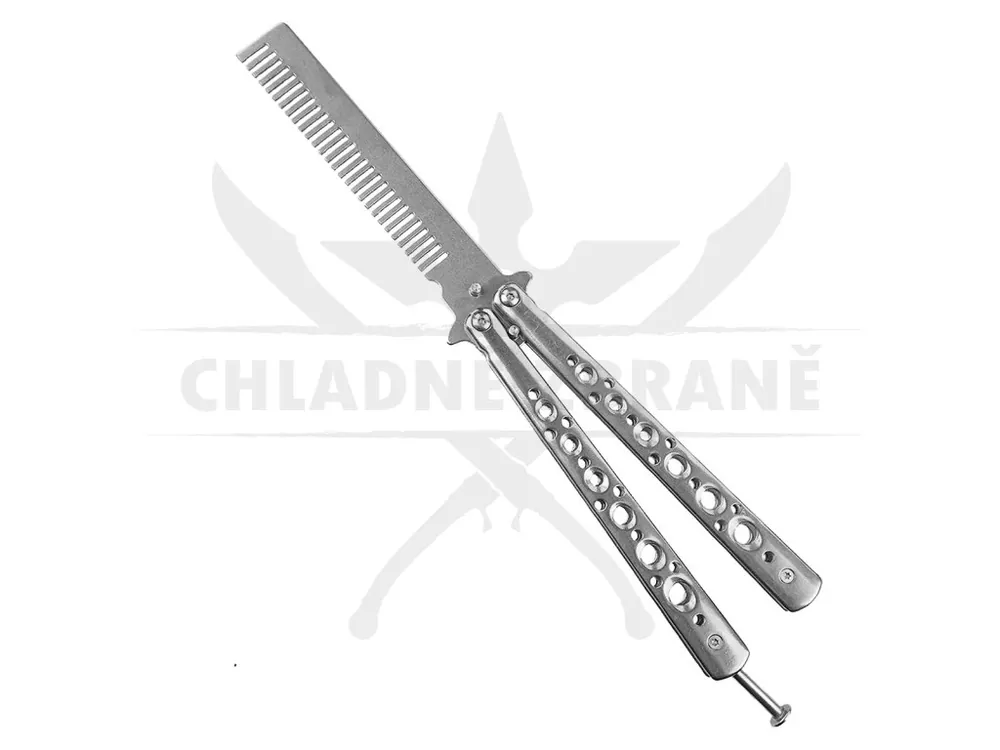 Tréninkový motýlek s hřebenem "SILVER COMB" stříbrný Nejlepší Volba