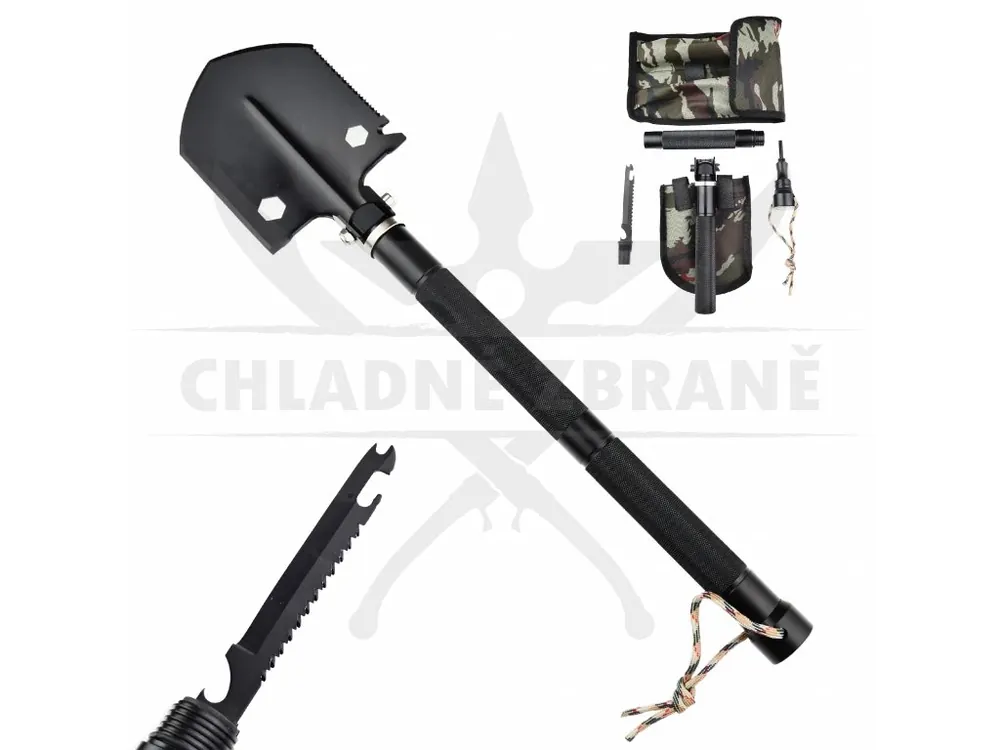 Pouze Dnes Outdoorová lopatka "SURVIVAL SHOVEL - COMPACT" 10 funkcí