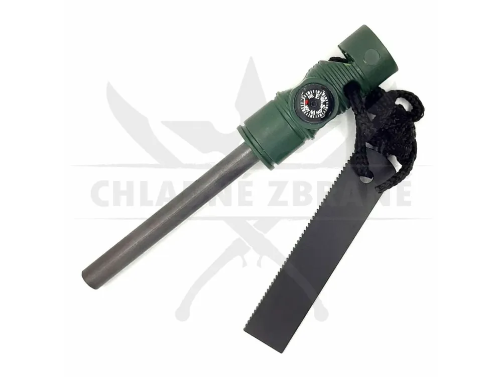 Novinka Outdoorové křesadlo (firesteel) "CAMP FIRE 8mm" s píšťalkou 3in1!