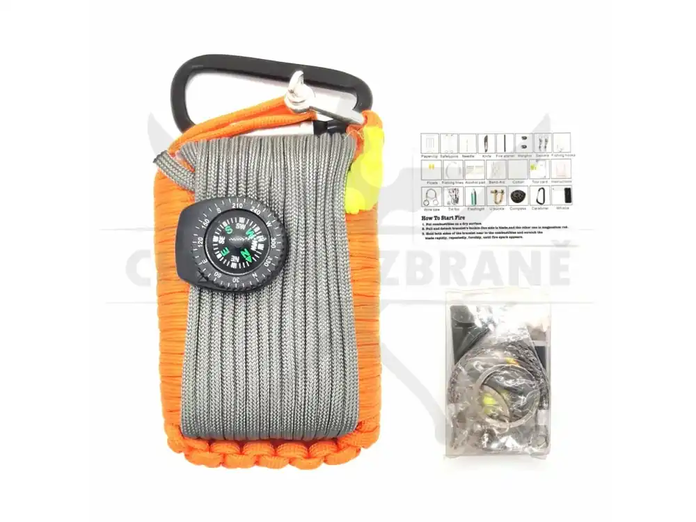 Přímo Od Výrobce Paracordový SURVIVAL box "29in1"
