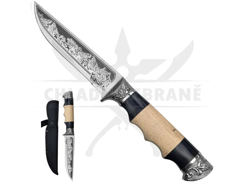 Omezená Nabídka Pevný nůž "MOUNTAIN LEOPARD" s pouzdrem