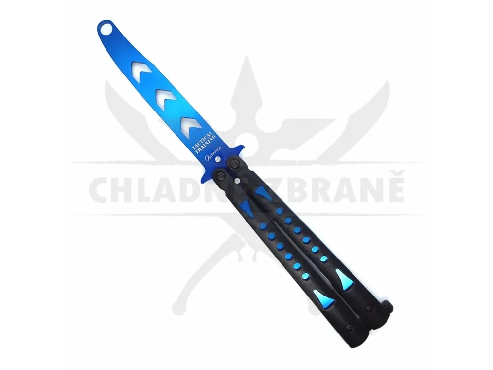 Sezónní Sleva Balisong "BLUE-SKY" tupý, tréninkový