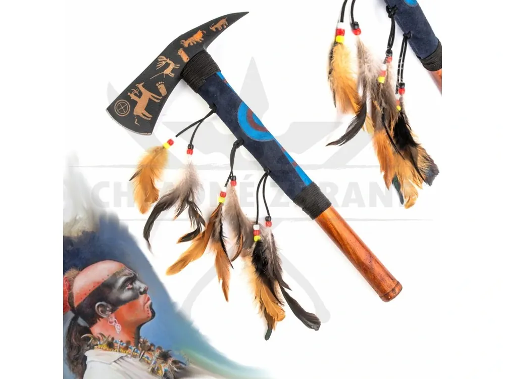 Víkendová Akce Indiánský tomahawk "CHEROKEE" s pravou kůží!