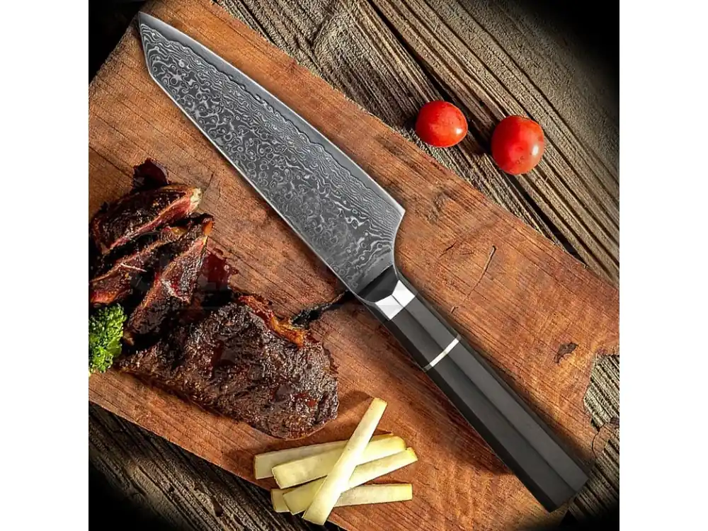 Nová Kolekce Kuchařský damaškový nůž "KITCHEN BOY" nerezový