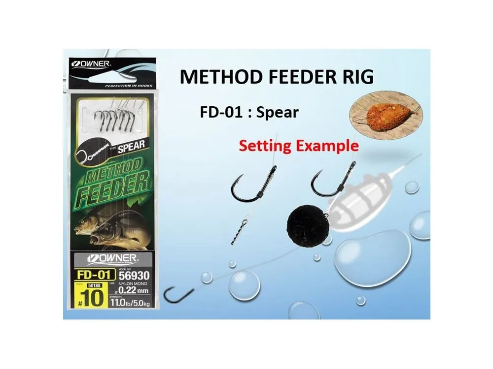 Značkový Method feeder návazec s trnem Owner FD-01 Získejte slevu -5% za registraci v e-shopu