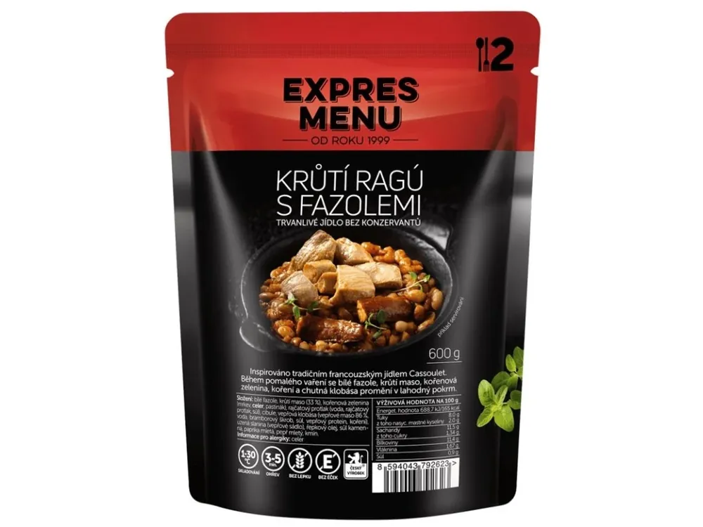 Expres Menu Krůtí ragů s fazolemi 2 porce Tovární Cena