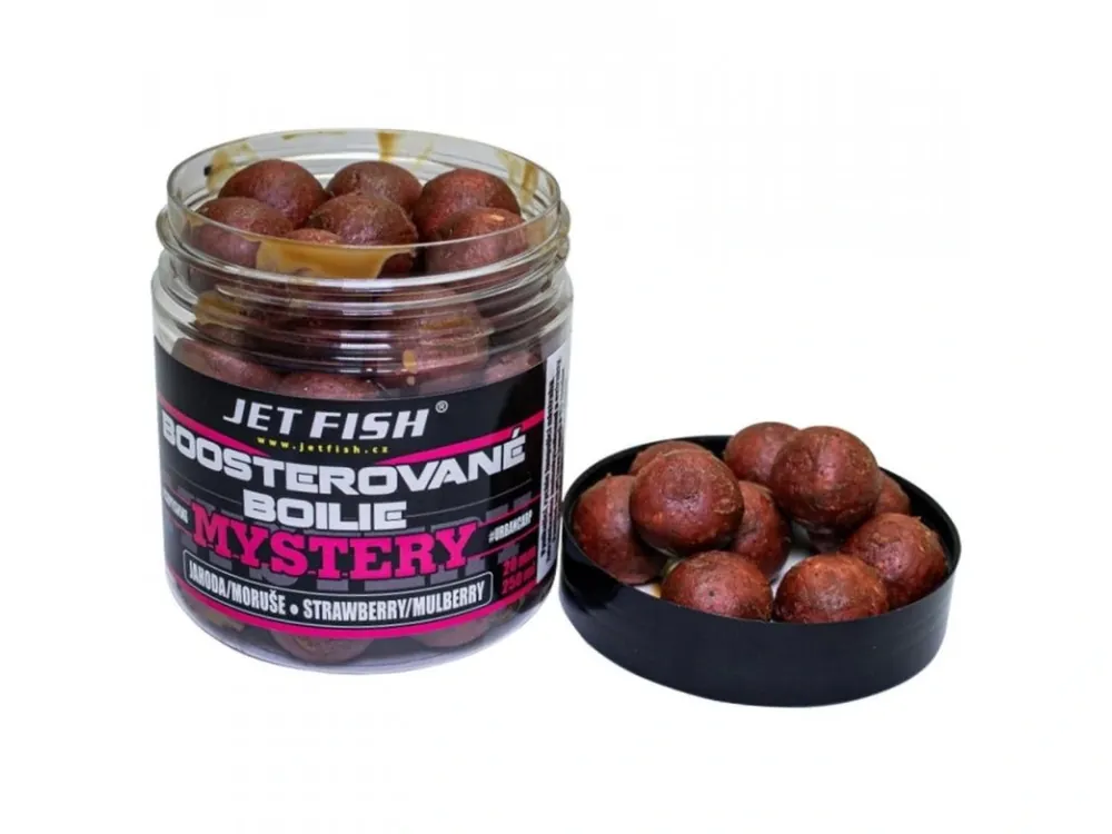 Ověřený Jet Fish Mystery Boosterované boilie 250ml Získejte slevu -5% za registraci v e-shopu