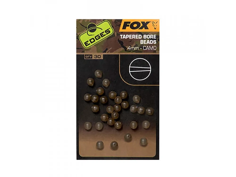 FOX Edges Tapered Bore Beads CAMO 4mm Získejte slevu -5% za registraci v e-shopu Originální