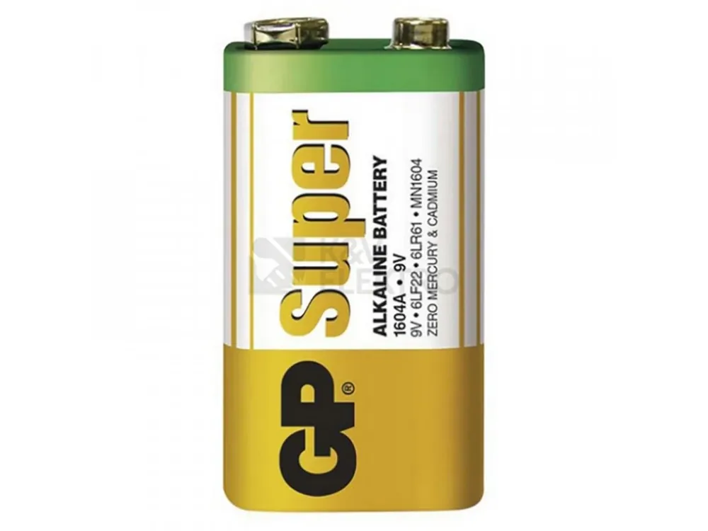 Alkalická baterie GP Super 9V Získejte slevu -5% za registraci v e-shopu Nakupujte Hned