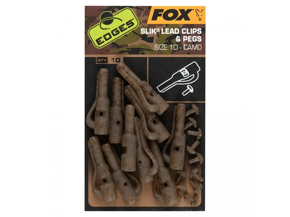 Horká Nabídka Fox Edges Camo Slik Lead CLIP & PEGS č.10 Získejte slevu -5% za registraci v e-shopu