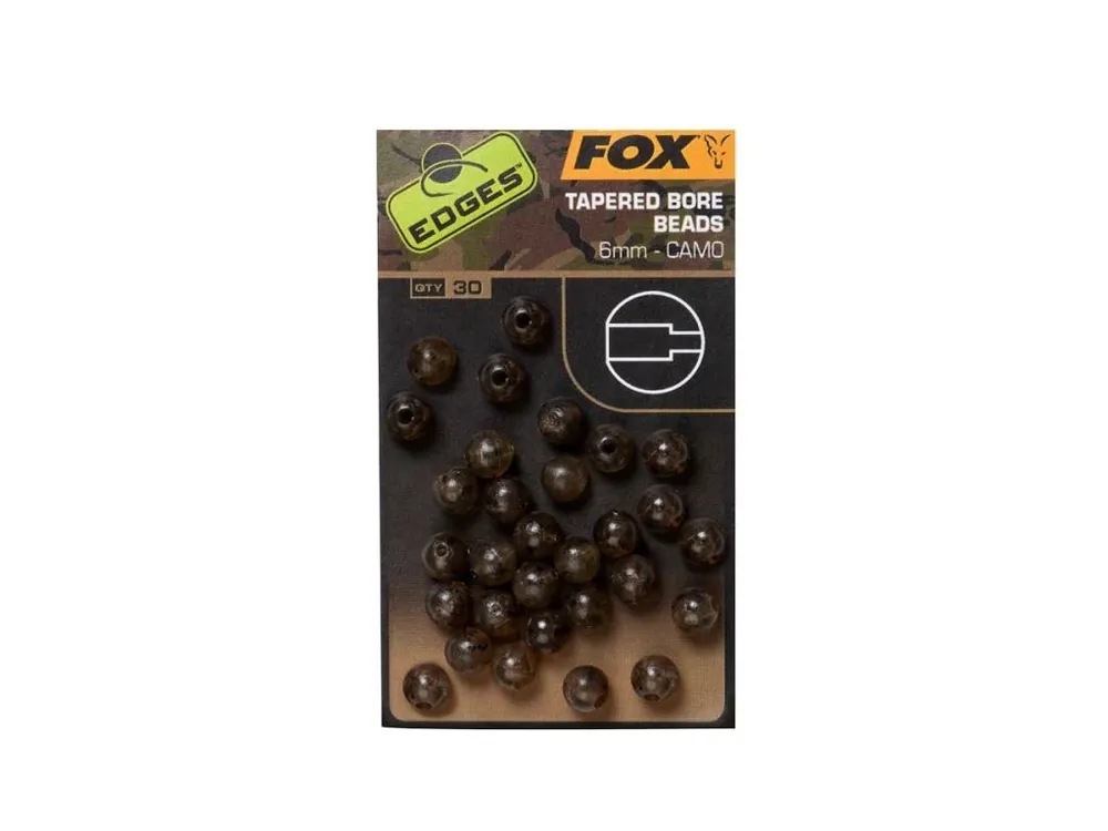 Hit Sezóny FOX Edges Tapered Bore Beads CAMO 6mm Získejte slevu -5% za registraci v e-shopu