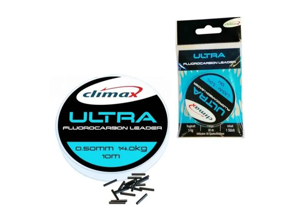 Koupit Online Climax Ultra Fluorocarbon leader 10m + 20ks crimps