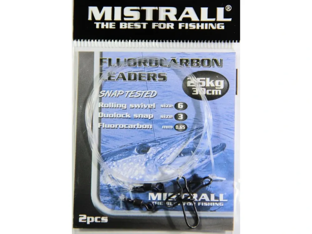 MISTRALL Fluorocarbon leaders 30cm,25kg (2ks) Značkový