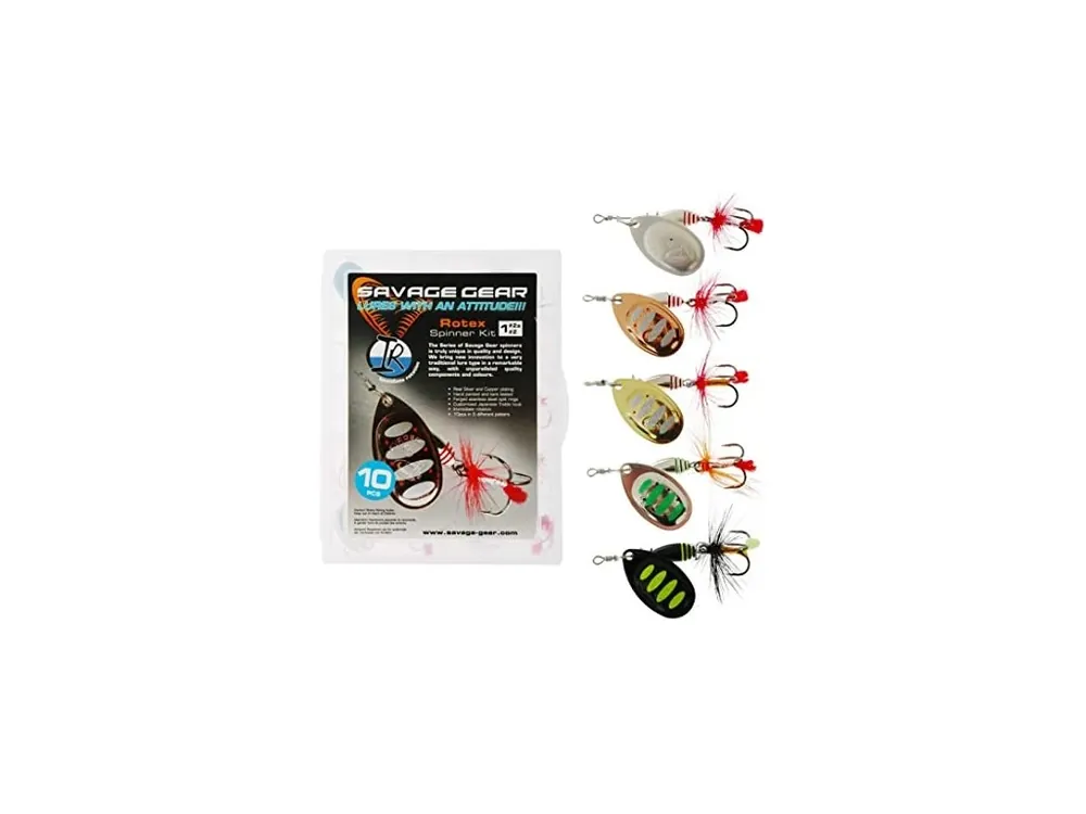 Top Prodej Rotační Třpytky Savage Gear Rotex Spinner Kit vel.3/3a – balení 10ks