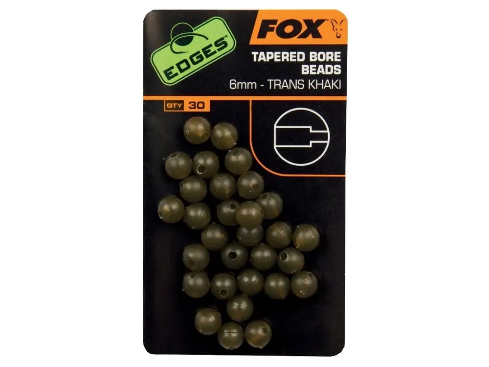 Nízká Cena Fox Gumové korálky Edges Tapered Bore Beads 6mm 30ks