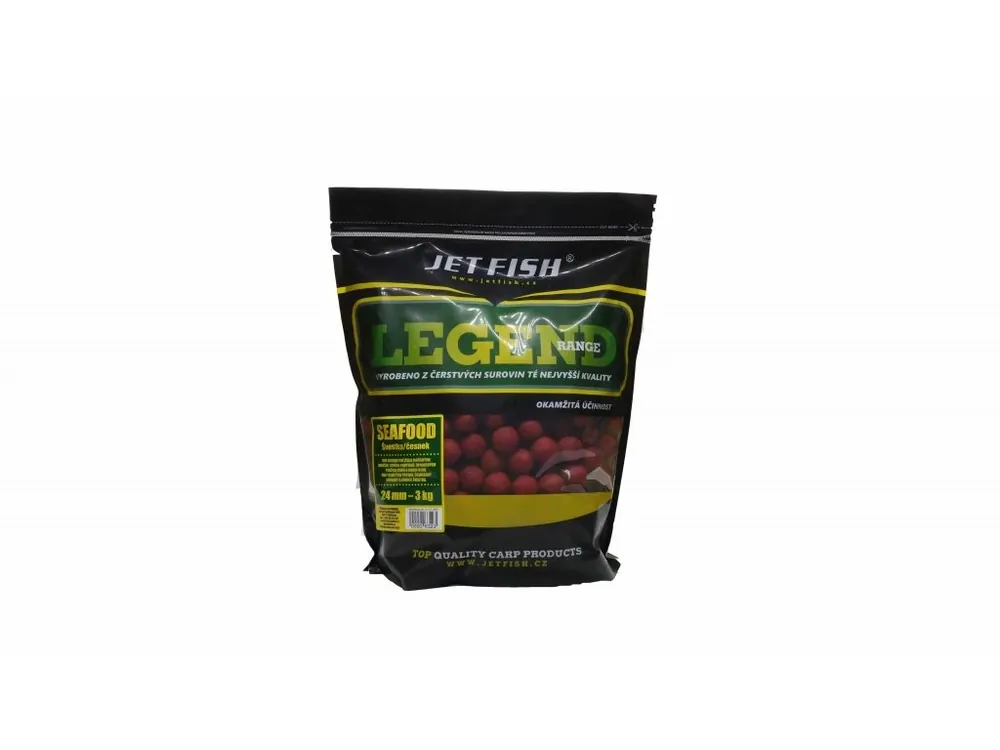 Odeslání Ihned Jet Fish Boilie Legend Range Seafood + Švestka / Česnek - AKCE 3kg - 24 mm