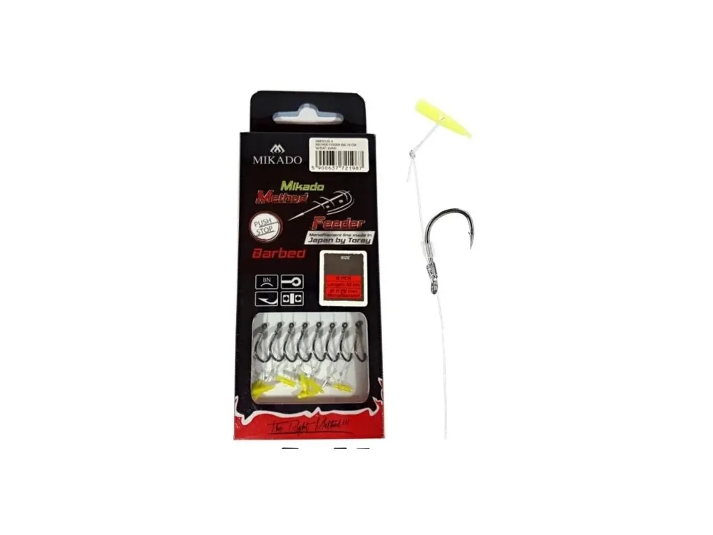 Mikado Návazec - METHOD FEEDER 10 cm s PUSH STOP – háček / vlasec Jen Po Omezenou Doba