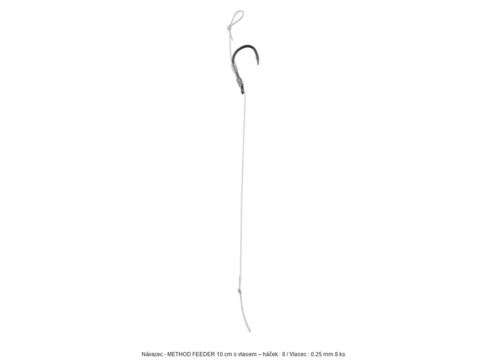 Mikado Návazec - METHOD FEEDER 10 cm s vlasem – háček / Vlasec Akce
