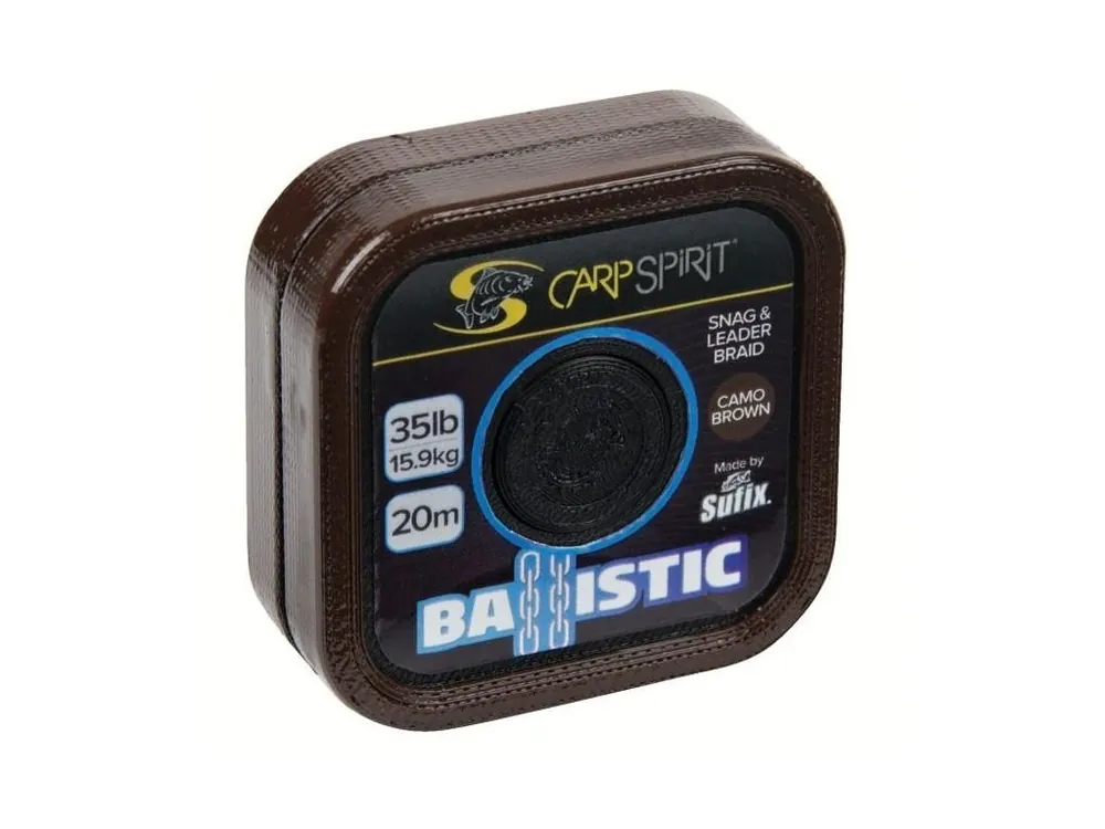 Objednat Nyní Carp Spirit Ballistic Braided Leader 20 m/15,9 kg/35 lb maskovací hnědý