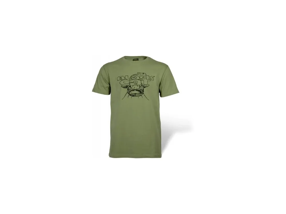 Black Cat Triko Military Shirt green Sezónní Sleva