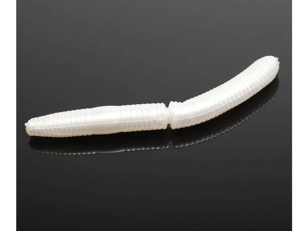 Vysoce Kvalitní LIBRA LURES Fatty D’Worm 65 – Silver Pearl 004 – 10ks/bal